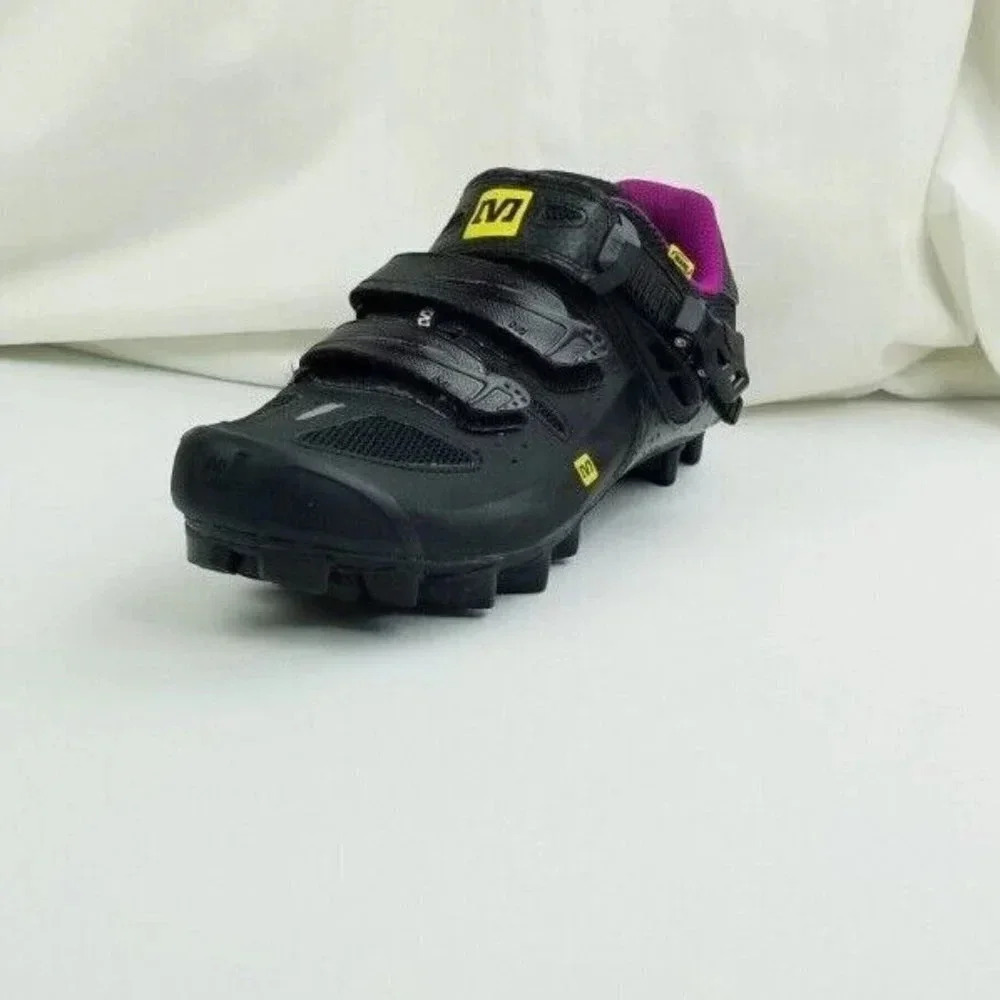 Mavic Size 8 Women's Tourmaline Cycling Road Shoes Black Purple Accent 643001